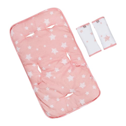 מזרון עגלה טריקו עם זוג חבקים כוכבים ורוד