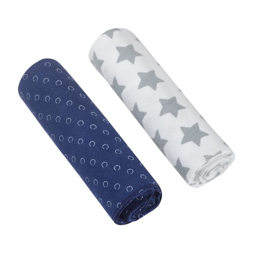 זוג חיתולי פלנל עיגולים וכוכבים