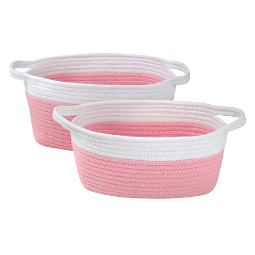 זוג סלסלות ורוד-לבן