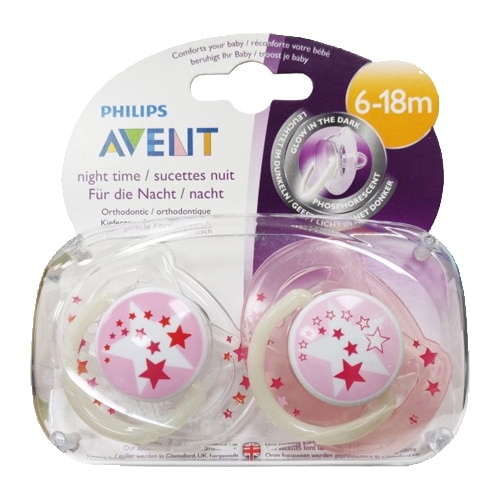 AVENT זוג מוצצים נייט טיים