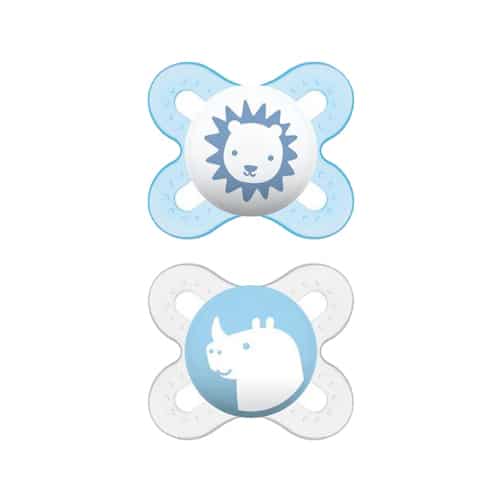 זוג מוצצים 0-2 סיליקון צבע תכלת MAM